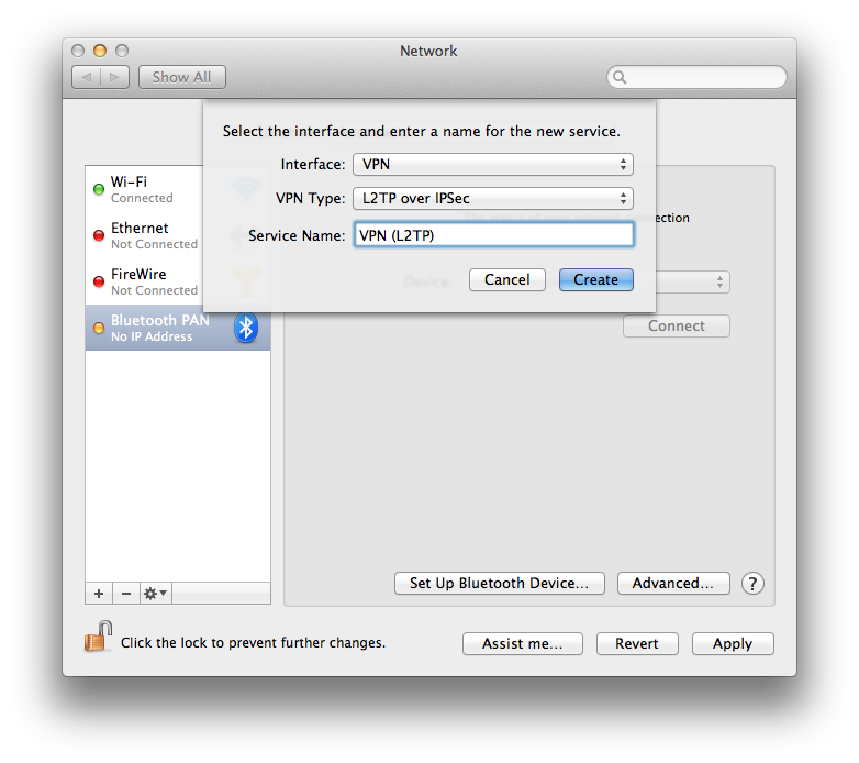 MacOS L2TP Setup Step 3
