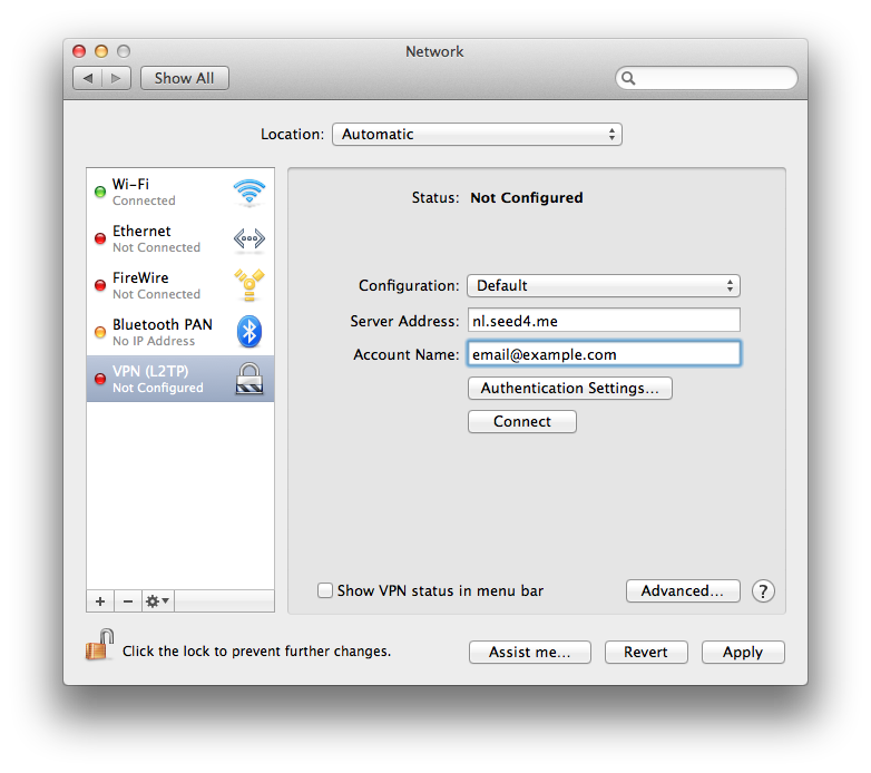 MacOS L2TP Setup Step 4