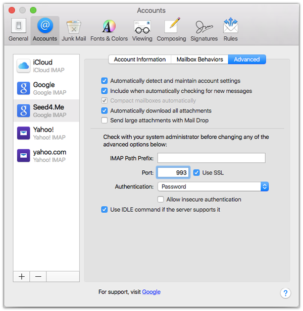 Configure Apple Mail to work with VPN - Step 5